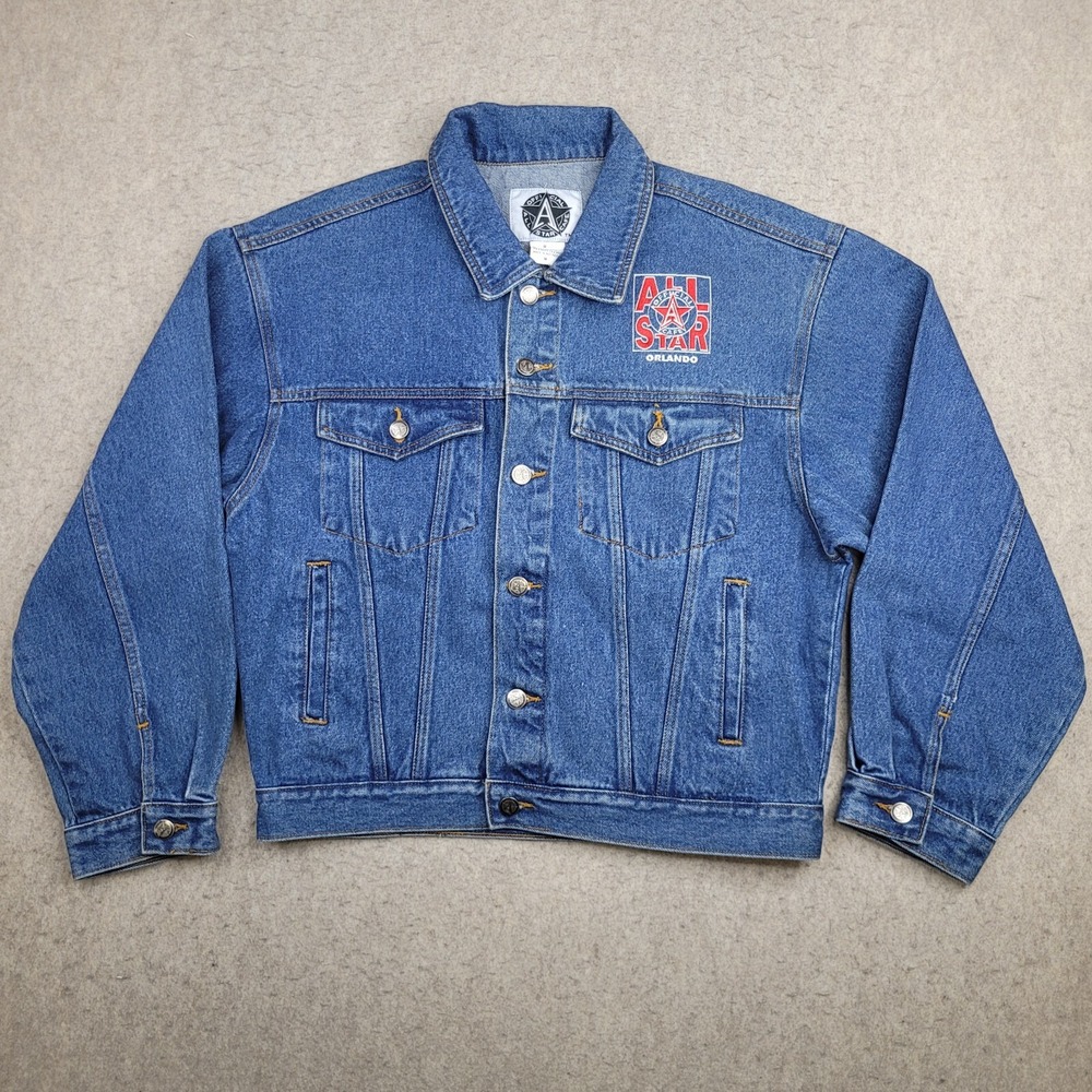 Vintage All Star Cafe Denim Jacket Womens Medium Blue‎ Orlando Embroidered